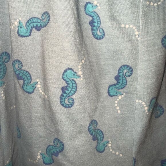 PINK Victoria's Secret Blue Seahorse Pajama Shorts - Picture 2 of 5